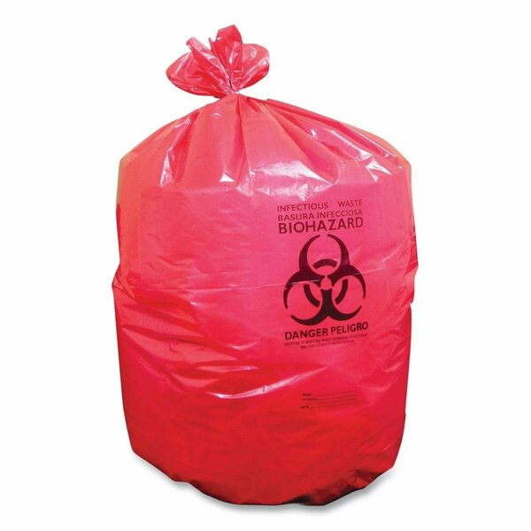 Articulos Para El Hogar CW57395-A6639PR 33 gal 33 x 39 in. Biohazard Can Liners Trash Bags, Red AR3742856